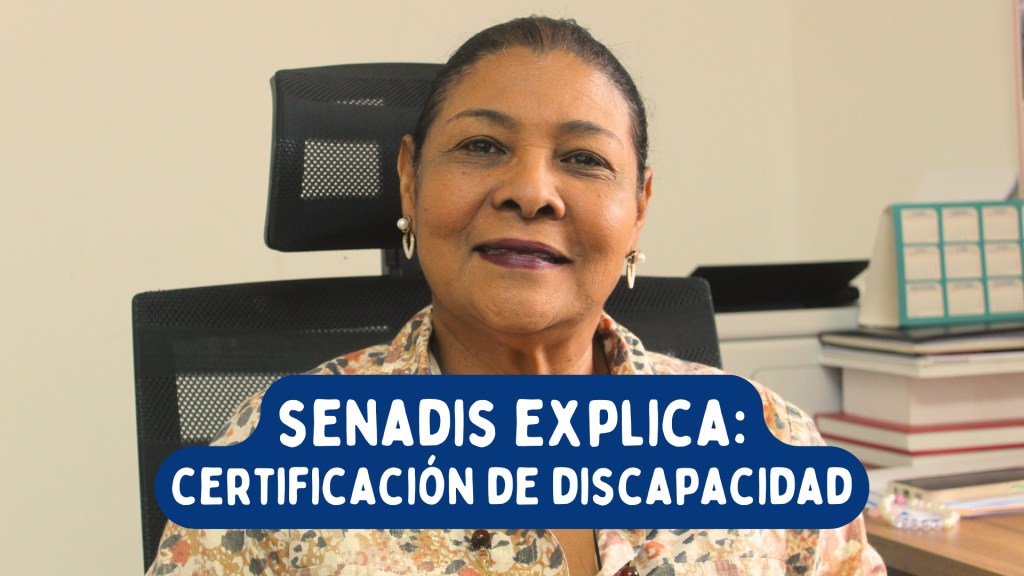 Fotografía de Itzel Fernández, directora nacional de certificación del SENADIS, explicando el proceso de certificación de discapacidad en Panamá